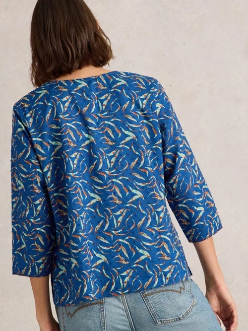 Bluse Rae aus Bio-Baumwolle - Blue Pr - 46 Bild 4
