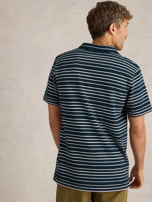 Gestreiftes Jacquard-Polohemd - Navy Multi - XL Bild 4