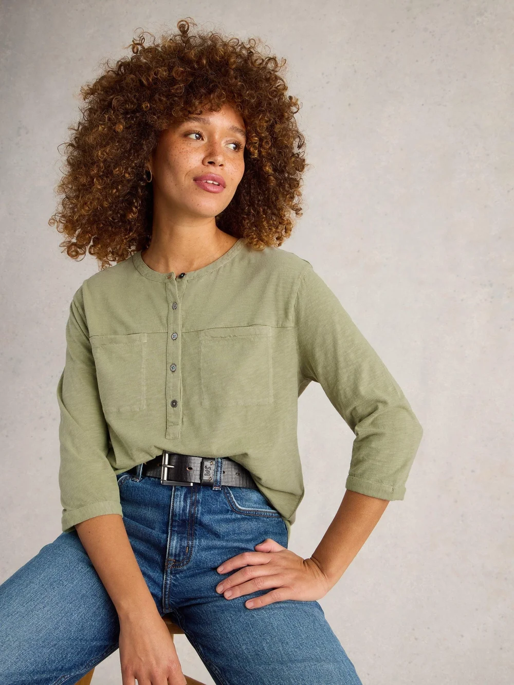 Langarmshirt Beth mit 3/4-Ärmeln - Dus Green - 48 Bild 1