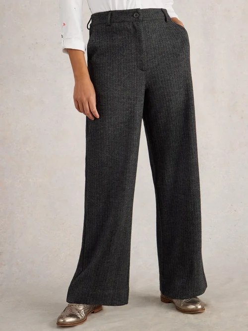 Tweedhose Belle mit weitem Bein - Blk Mlt - 52/R Bild 3