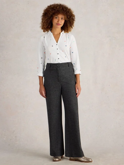 Tweedhose Belle mit weitem Bein - Blk Mlt - 52/R Bild 2