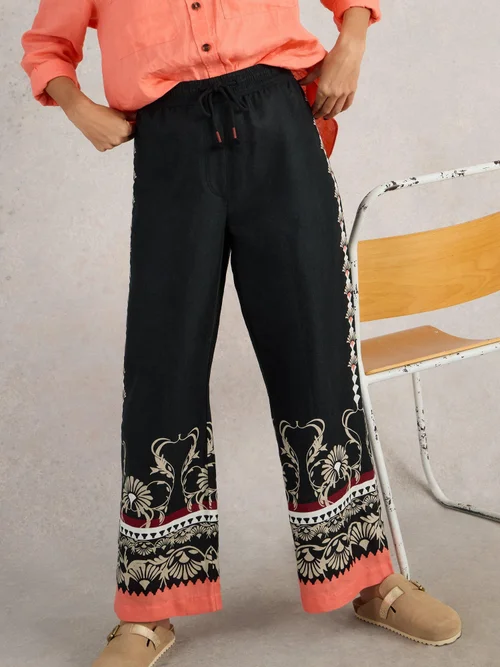 Leinenhose Belle mit weitem Bein - Blk Pr - 52/R Bild 1