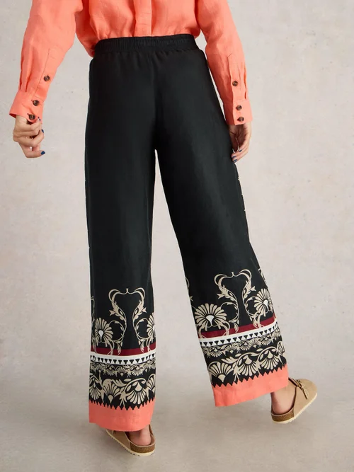 Leinenhose Belle mit weitem Bein - Blk Pr - 52/R Bild 4