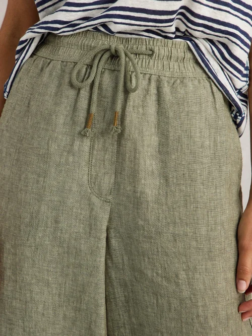 Leinenhose Belle mit weitem Bein - Mid Green - 48/R Bild 3