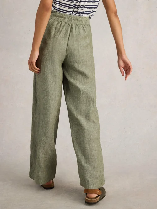 Leinenhose Belle mit weitem Bein - Mid Green - 52/R Bild 4