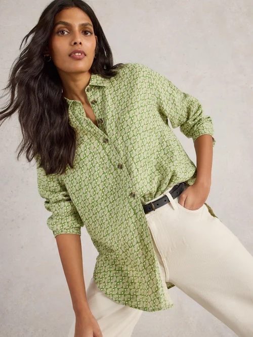 Leinenbluse Lydia - Green Pr - 40 Bild 3
