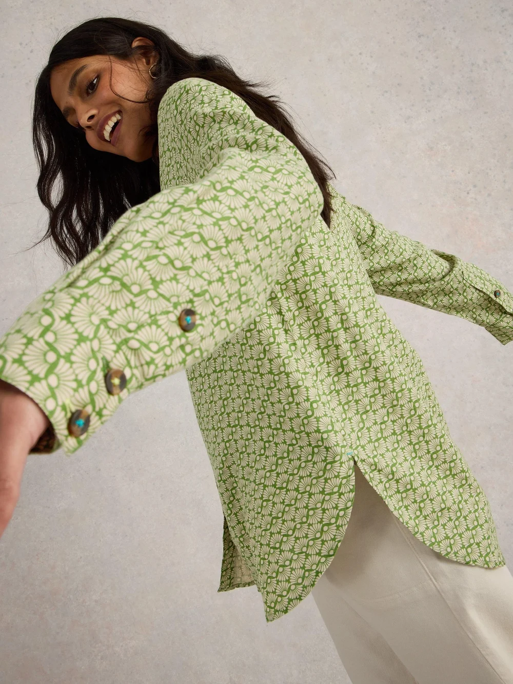 Leinenbluse Lydia - Green Pr - 52 Bild 1