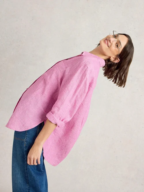 Leinenbluse Lydia - Pink Mlt - 52 Bild 3