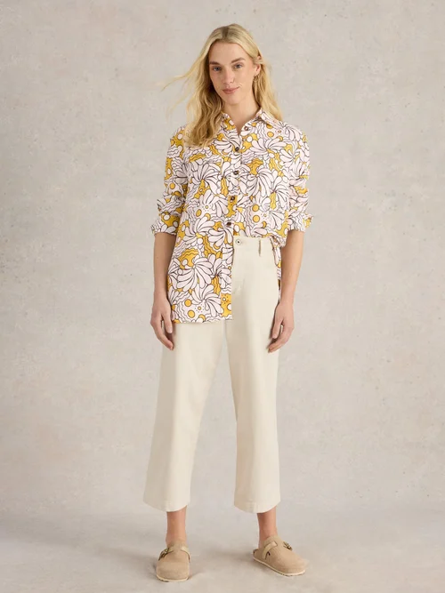 Leinenbluse Lydia - Yellow Pr - 38 Bild 2