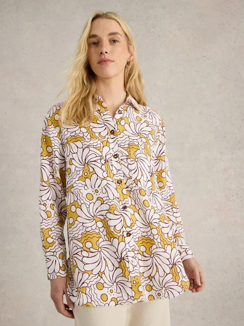 Leinenbluse Lydia - Yellow Pr - 42 Bild 1