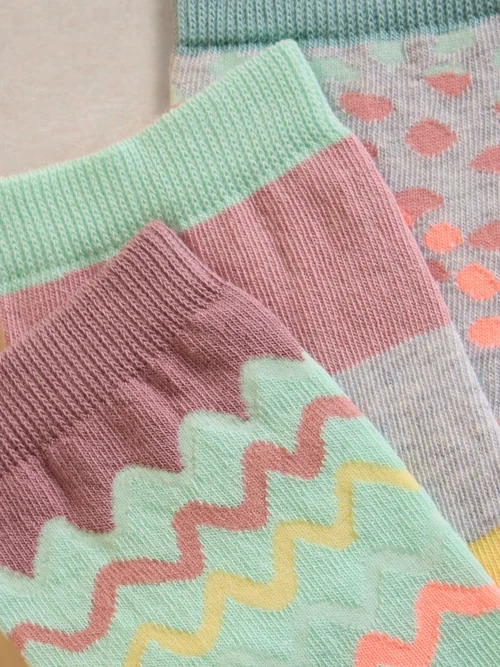 3er-Pack Söckchen mit Zickzackmuster - Pink Mlt - 39-41 Bild 2