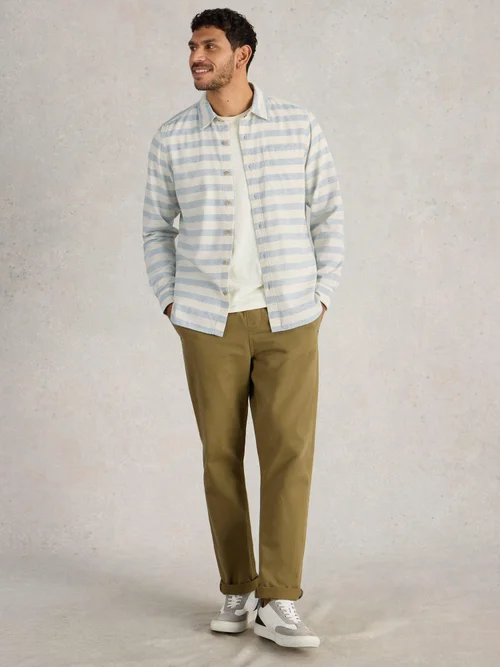 Gestreiftes Langarmhemd - White Mlt - XXXL Bild 2