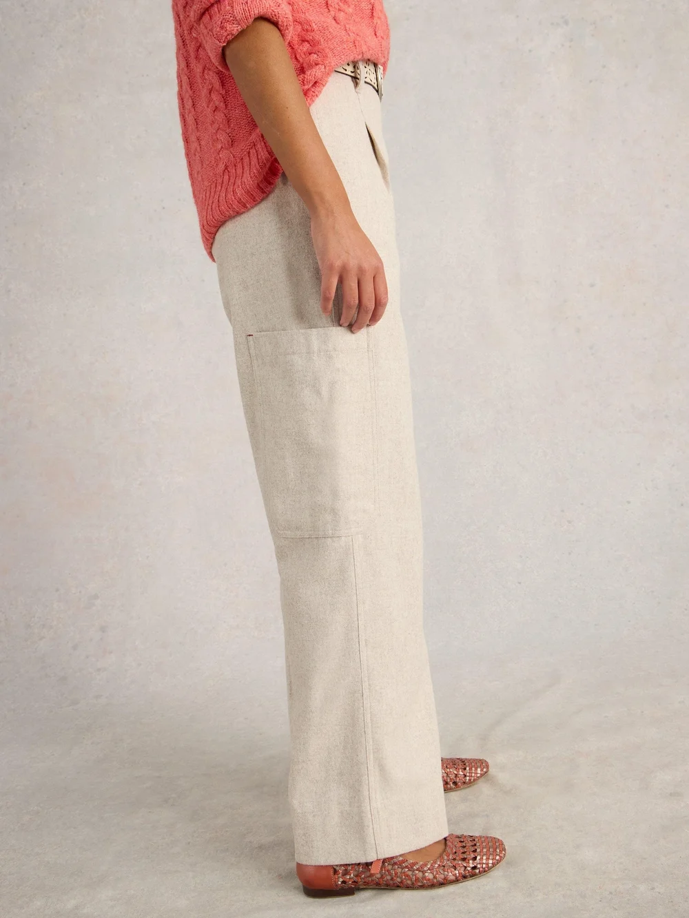 Cargohose Carlie aus leichtem Tweed - Lgt Nat - 48/R Bild 1