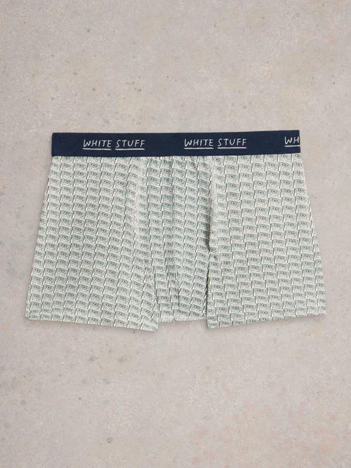 2-er Pack Boxershorts - Uni & Print - Blue Pr - XL Bild 3