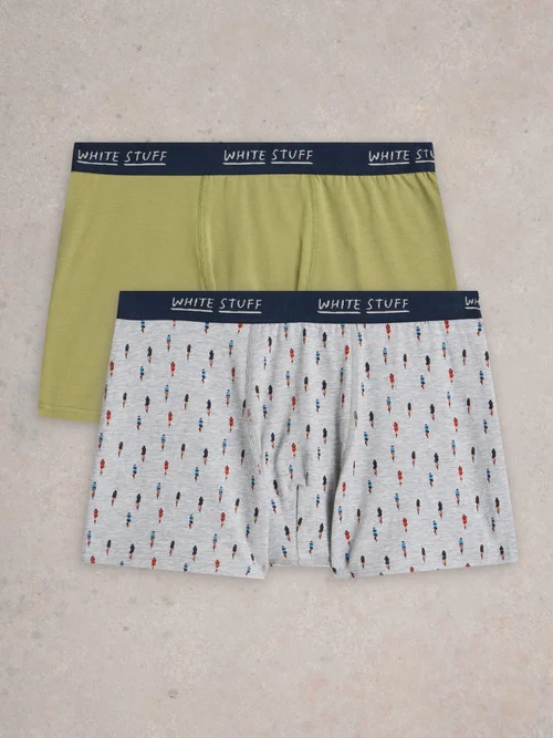 2-er Pack Boxershorts - Uni & Print - Grey Mlt - XL Bild 2