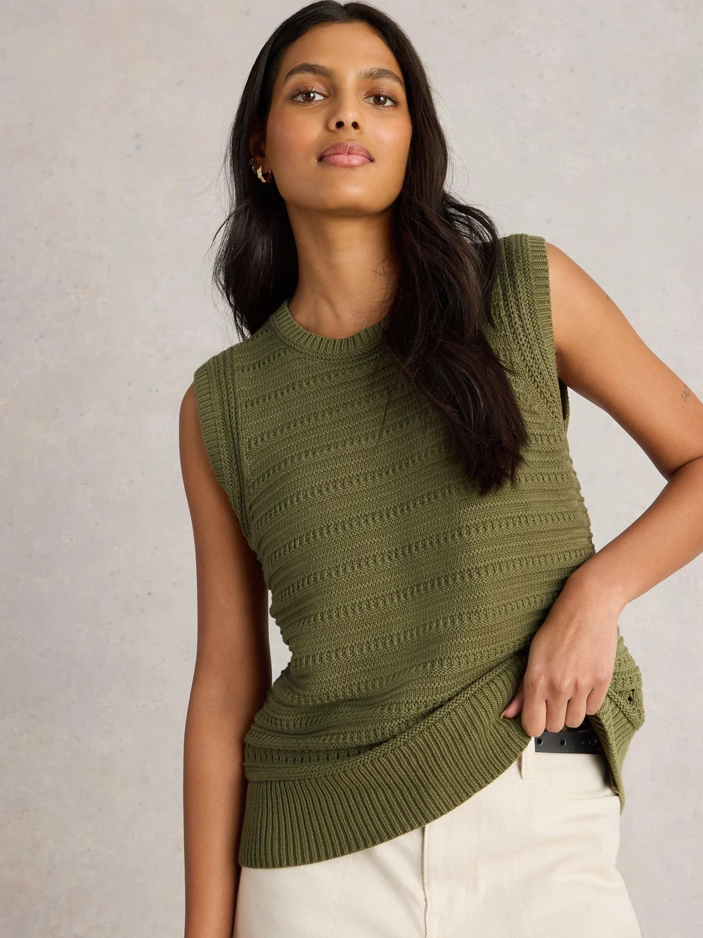 Strickpullunder aus Bio-Baumwolle - Khaki Grn - 52 Bild 1