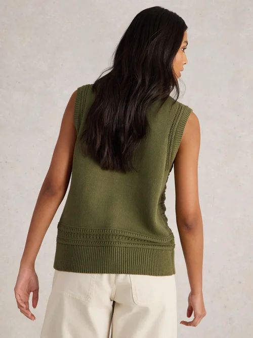Strickpullunder aus Bio-Baumwolle - Khaki Grn - 48 Bild 4