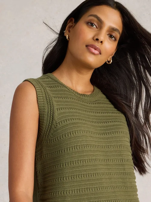 Strickpullunder aus Bio-Baumwolle - Khaki Grn - 48 Bild 3