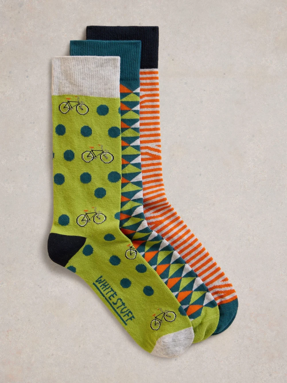 3er-Pack Socken Bicycle Geo - Orange Mlt - 44-46 Bild 1