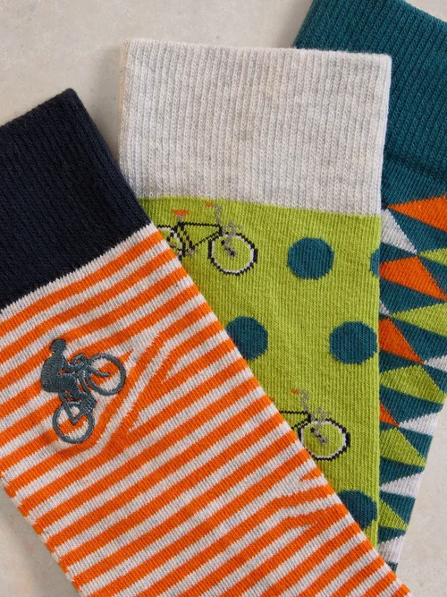 3er-Pack Socken Bicycle Geo - Orange Mlt - 44-46 Bild 2
