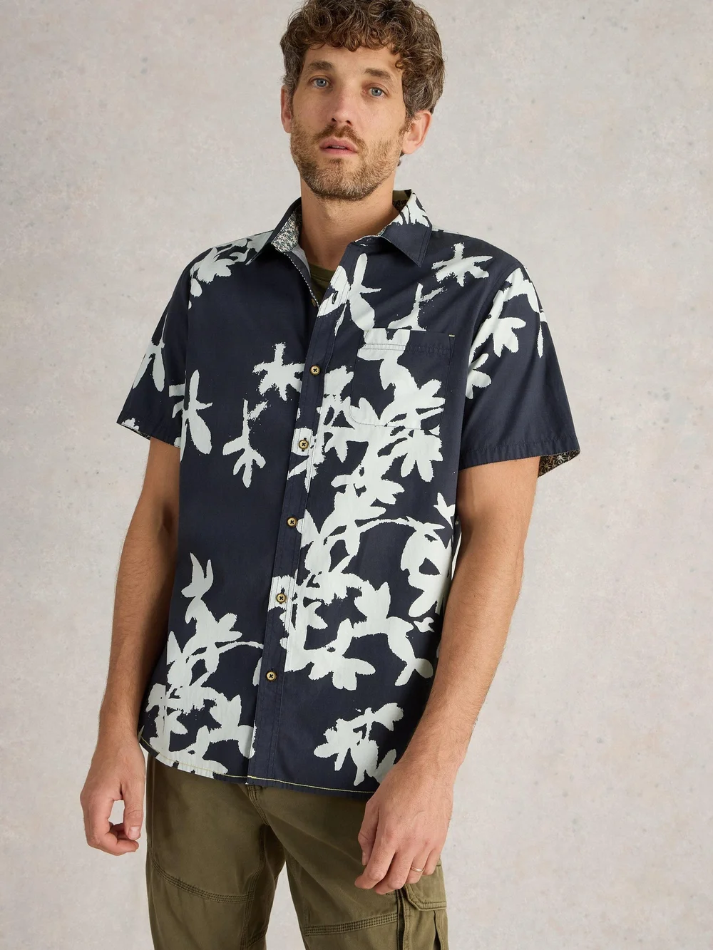 Hemd Finsbury mit Blütenprint - Navy Pr - XXL Bild 1