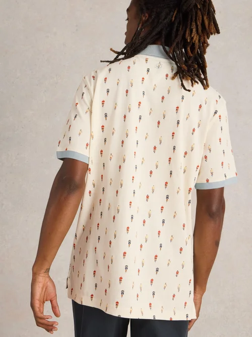 Polohemd mit Rennrad-Print - White Pr - XL Bild 4