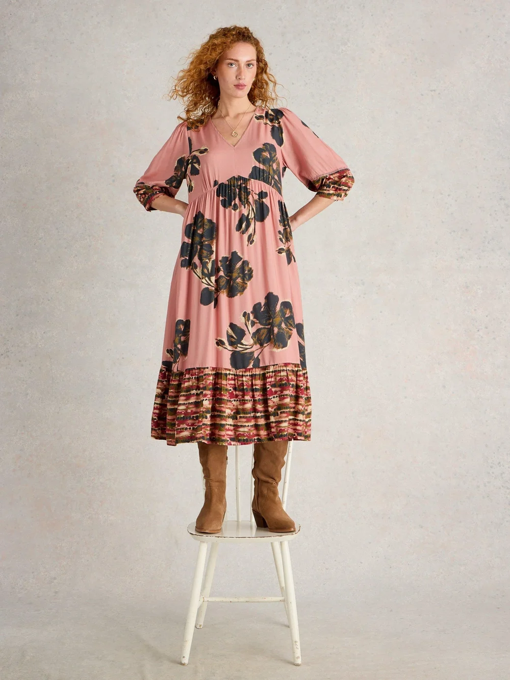 Midikleid Lucy - Pink Pr - 34/R Bild 1