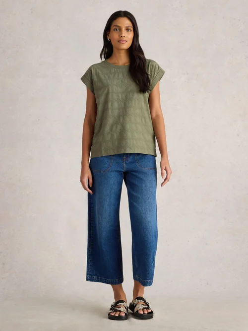 Besticktes Top Betty - Khaki Grn - 52 Bild 2