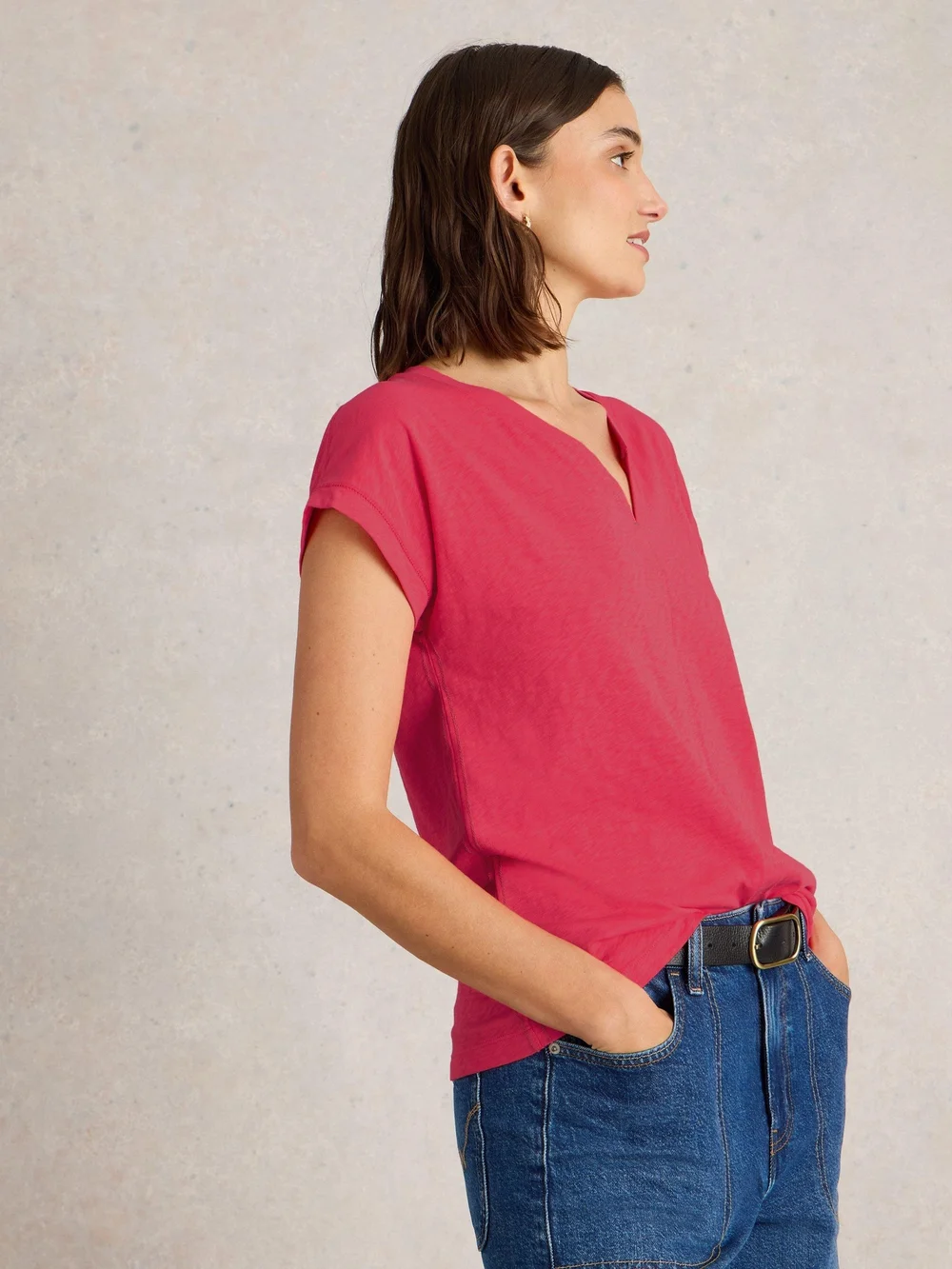 T-Shirt Nelly mit Keilausschnitt - Brt Pink - 52/R Bild 1