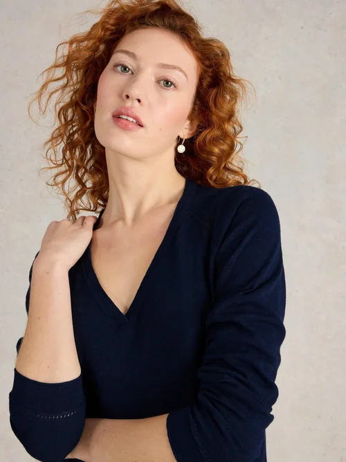 Pullover Naria aus Leinenmischung - Dark Navy - 42 Bild 1