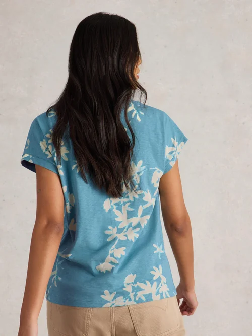 T-Shirt Nelly mit Keilausschnitt - Blue Pr - 52 Bild 4