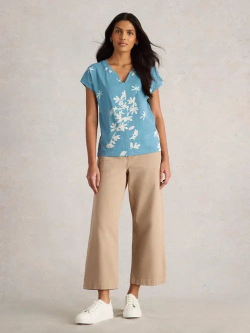 T-Shirt Nelly mit Keilausschnitt - Blue Pr - 52 Bild 2