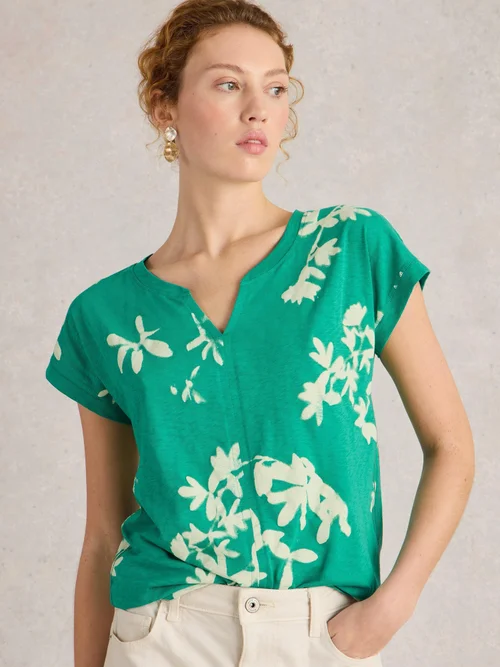 T-Shirt Nelly mit Keilausschnitt - Green Mlt - 52 Bild 3