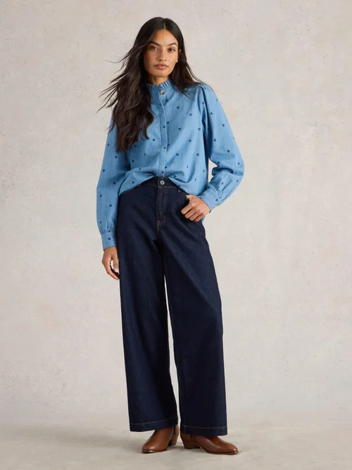 Bestickte Bluse Pauline - Denim Mlt - 52 Bild 2