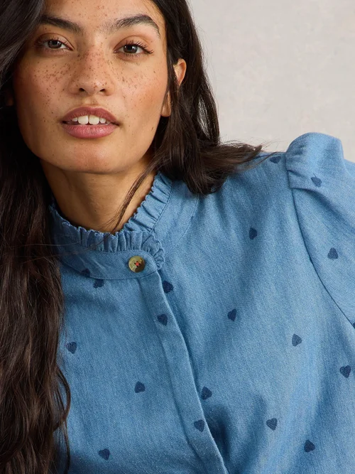 Bestickte Bluse Pauline - Denim Mlt - 52 Bild 3