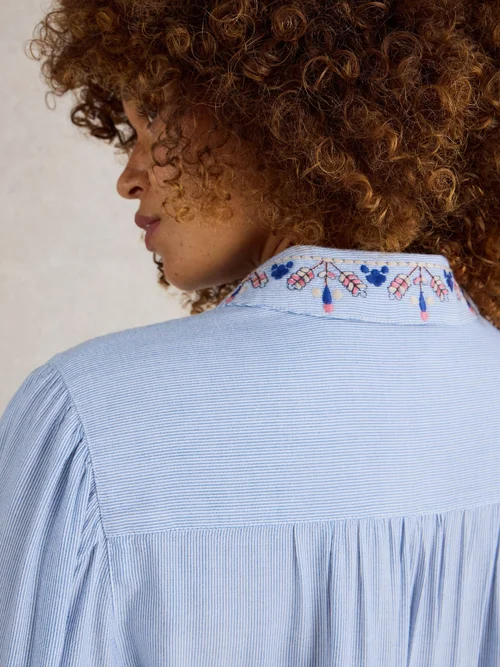 Bestickte Bluse Geri - Blue Mlt - 52/R Bild 3