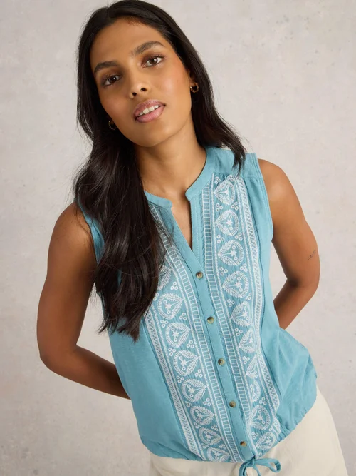 Ärmellose Bluse Tulip - Mid Blue - 52/R Bild 3