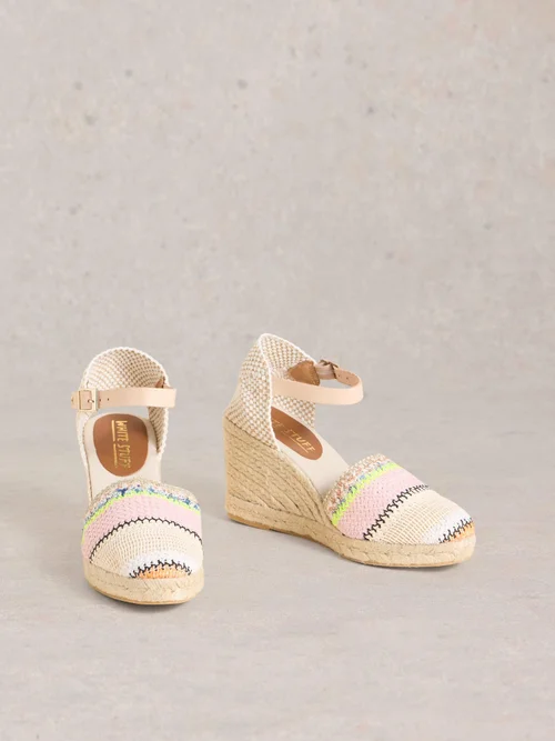 Espadrilles mit Häkelmuster - Ivory Mlt - 41 Bild 2