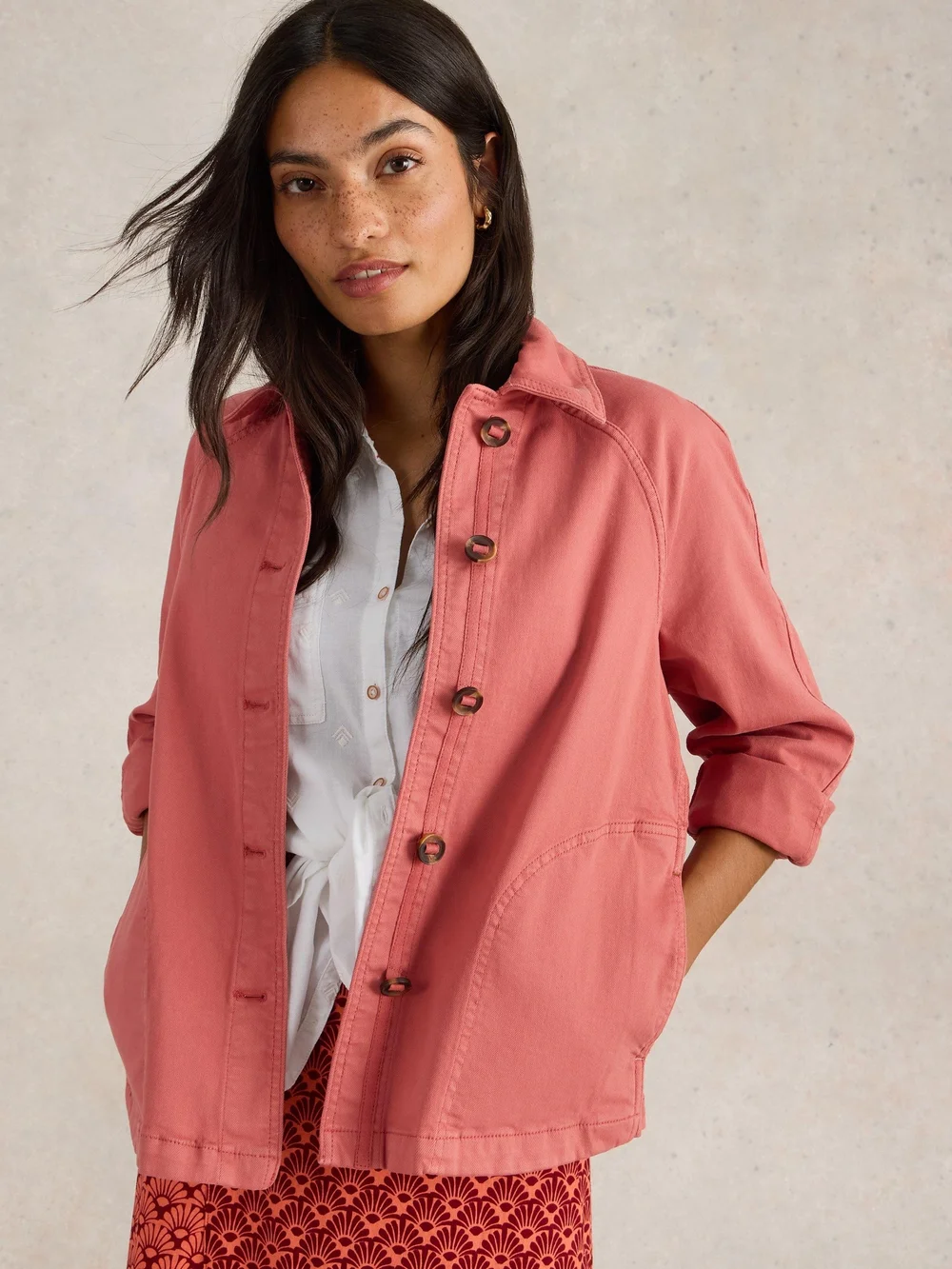 Jeansjacke Eden - Mid Red - 50/R Bild 1