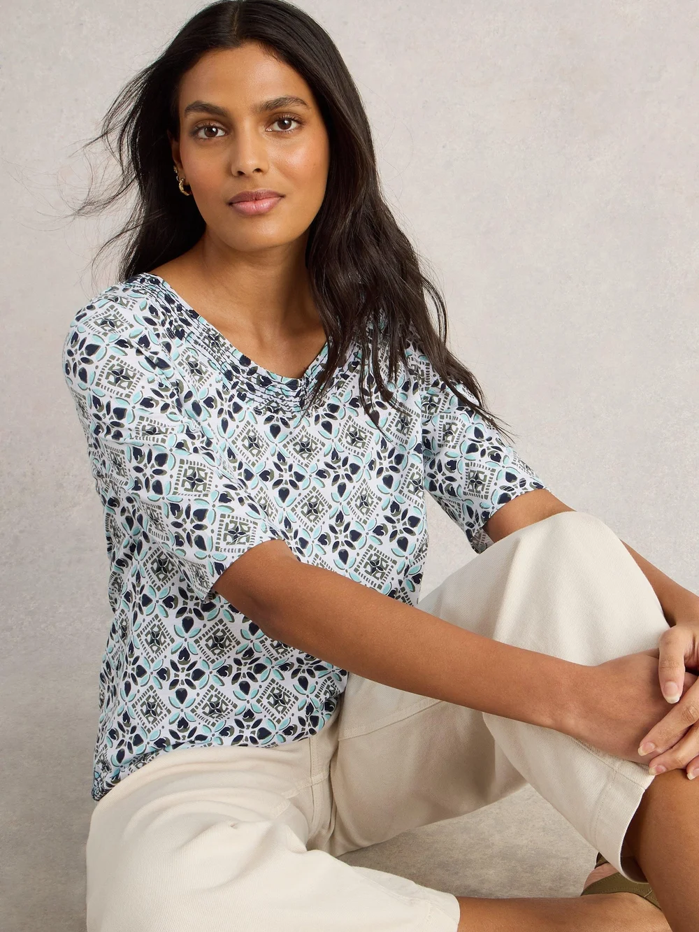 T-Shirt Weaver aus Jersey - White Pr - 52 Bild 1