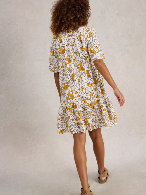 Kleid Otto aus Leinenmischung - Yellow Pr - 52/R Bild 4