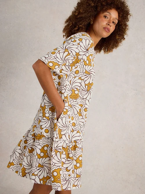 Kleid Otto aus Leinenmischung - Yellow Pr - 52/R Bild 3