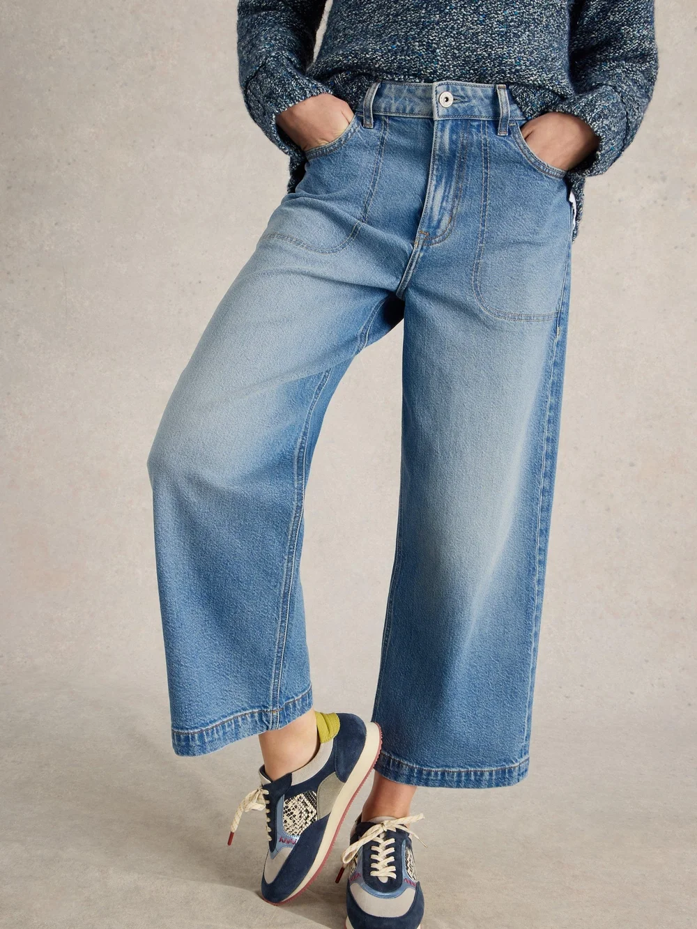 7/8-Jeans Tia mit weitem Bein - Mid Denim - 46/R Bild 1