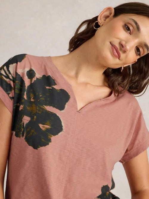 T-Shirt Nelly mit Keilausschnitt - Pink Pr - 52 Bild 3