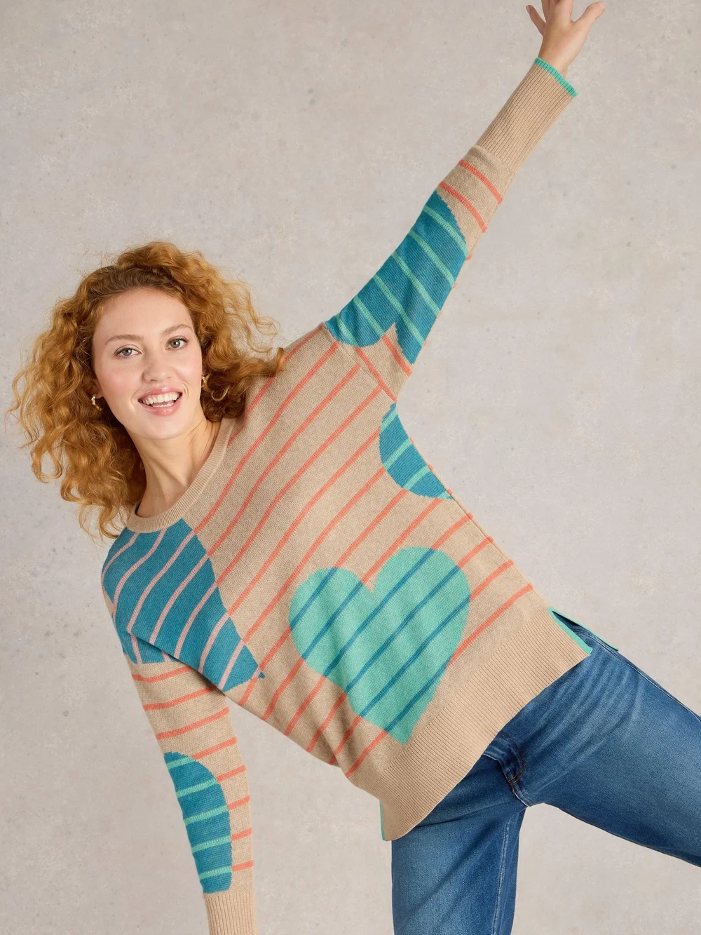 Pullover Olive mit Herz - Nat Mlt - 50 Bild 1
