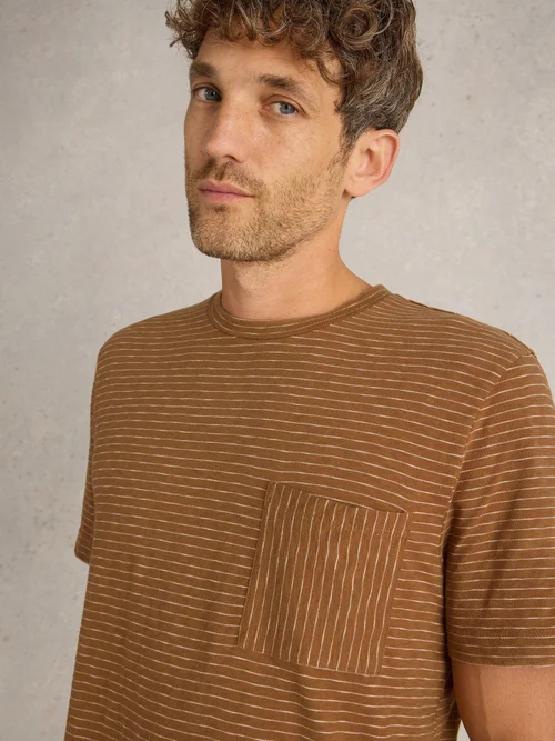 Gestreiftes T-Shirt Suffolk - Mid Brown - S Bild 3