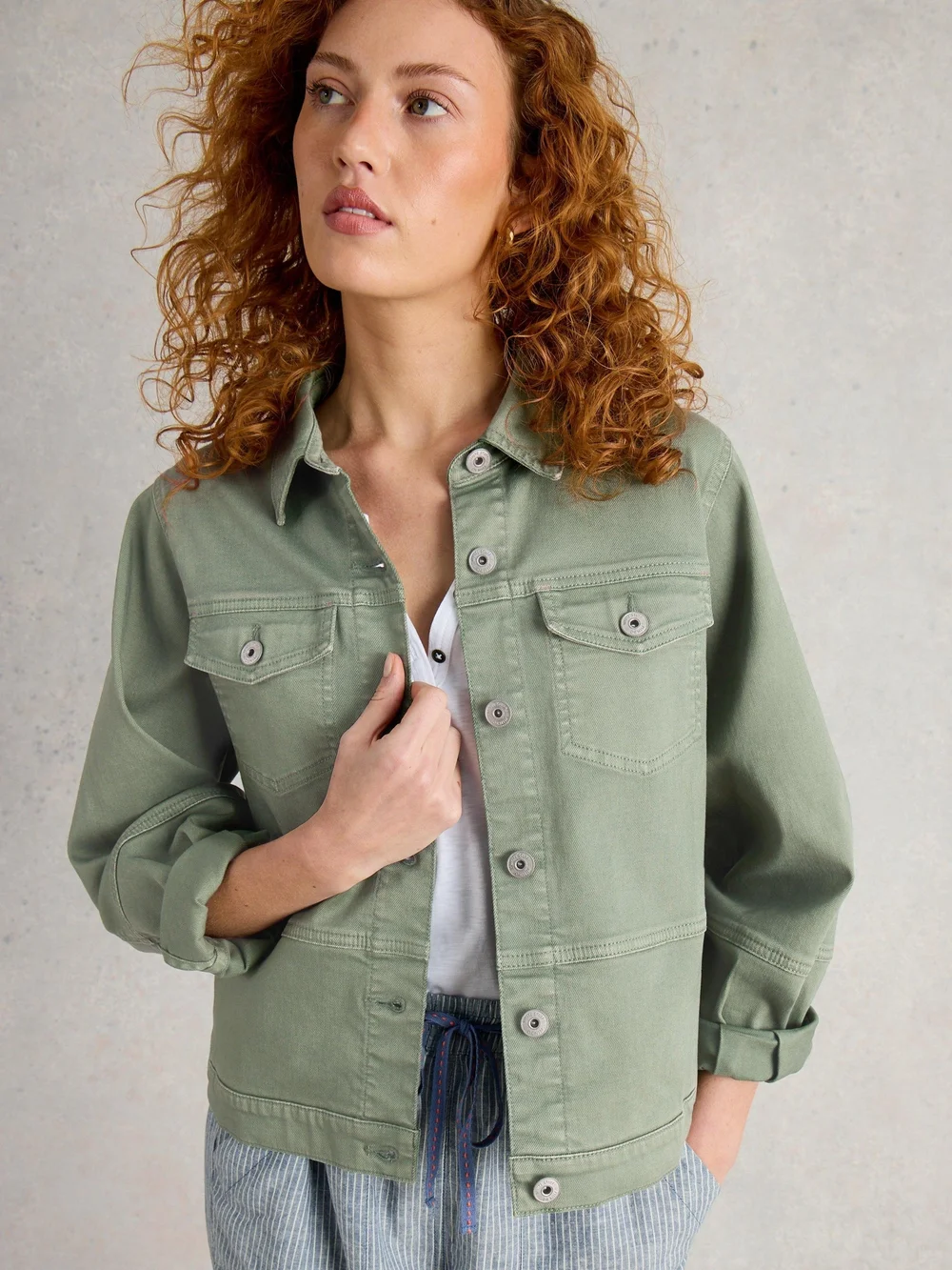Jeansjacke Camille - Mid Green - 50/R Bild 1