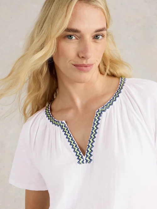 Besticktes Top Lucia - White Mlt - 48 Bild 3