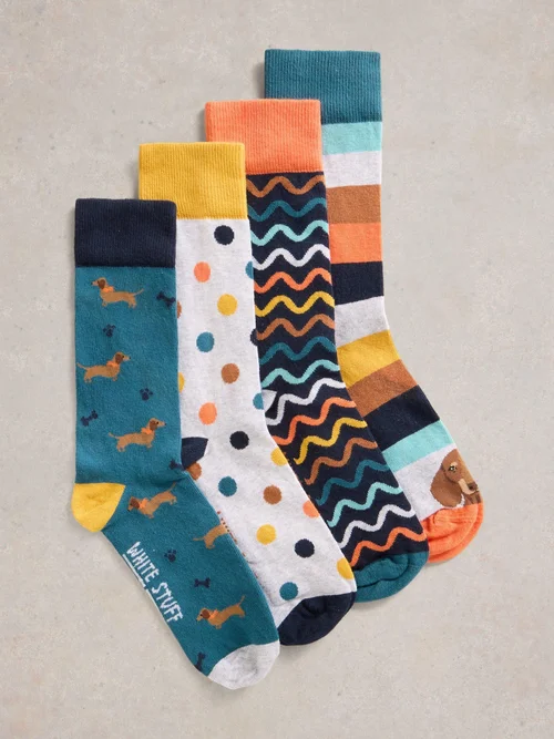 4-er Pack Socken Vierbeinige Freunde - Green Mlt - 44-46 Bild 2