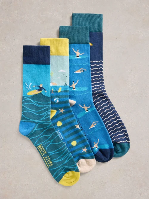 4-er Pack Socken Meer - Blue Mlt - 44-46 Bild 2